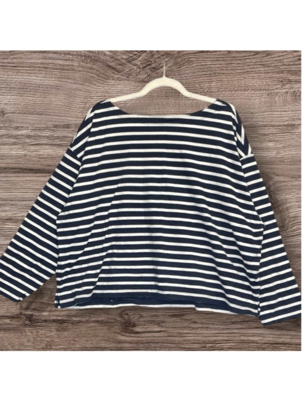 Old Navy Striped Boatneck Long Sleeve Cotton Top 2X